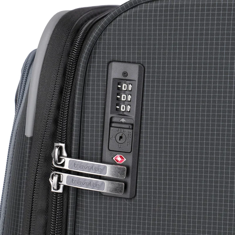 Travelite Corsiica - 4-Rollen-Kabinentrolley S 55 cm erw. (black)