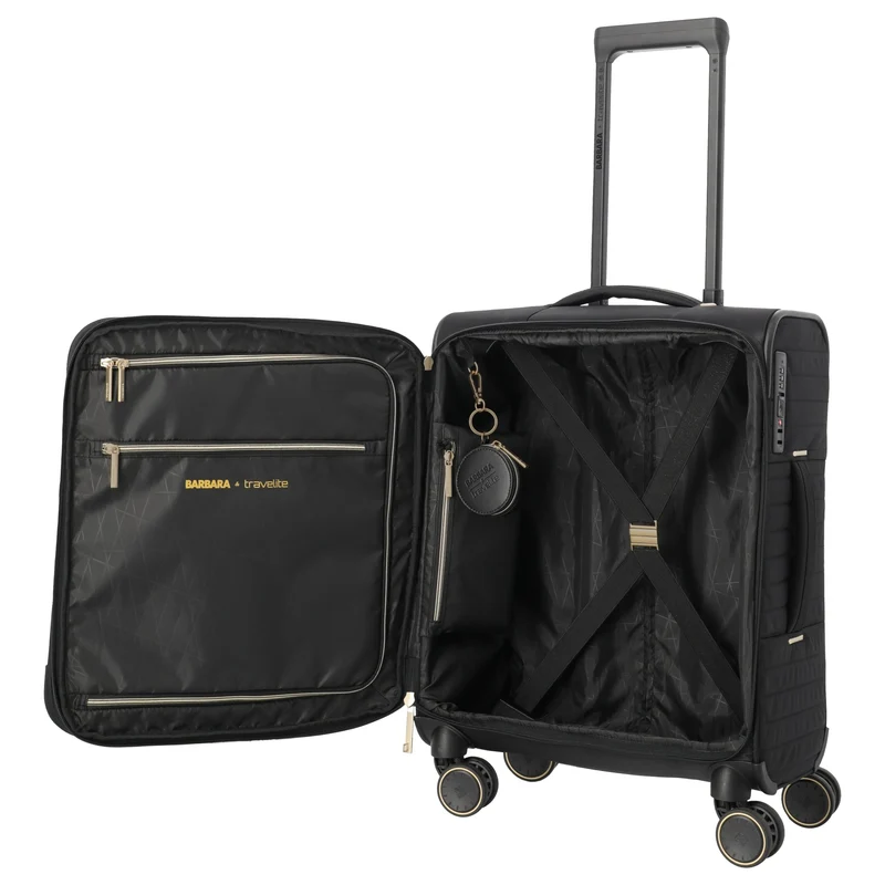 Travelite BARBARA Stepp - 4-Rollen-Trolley S 55 cm erw. (schwarz)
