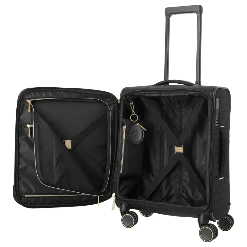 Travelite BARBARA Stepp - 4-Rollen-Trolley S 55 cm erw. (schwarz)