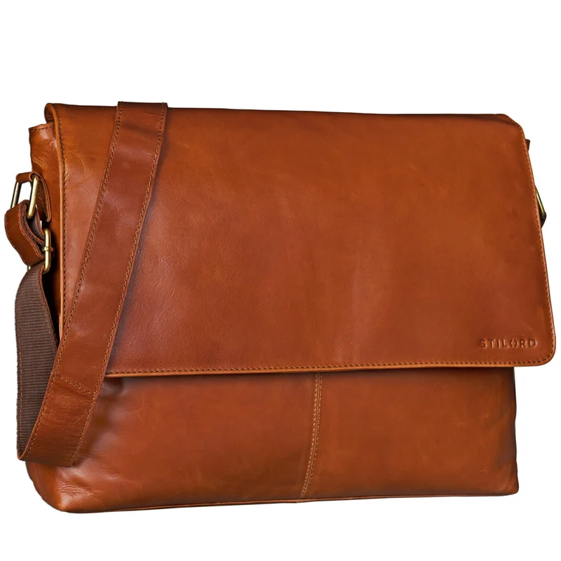 Leder Bürotasche mit 15,6 Zoll Laptopfach