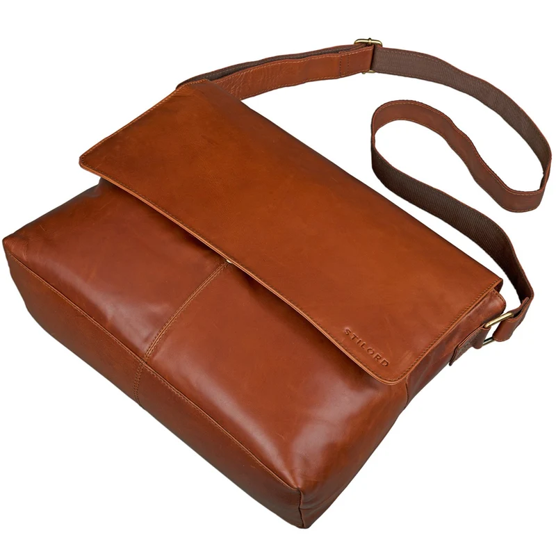 Leder Bürotasche mit 15,6 Zoll Laptopfach
