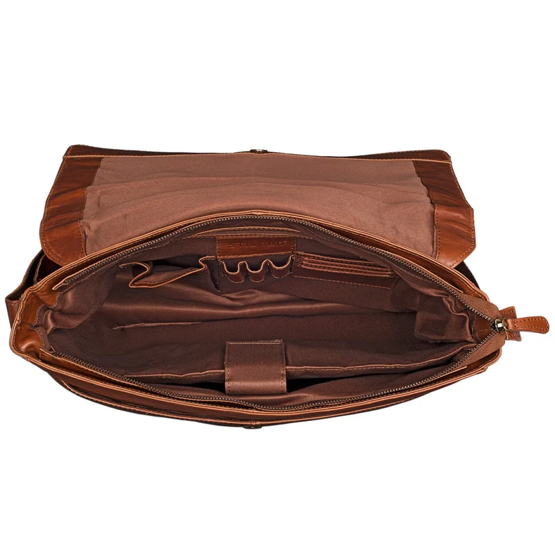 Leder Bürotasche mit 15,6 Zoll Laptopfach