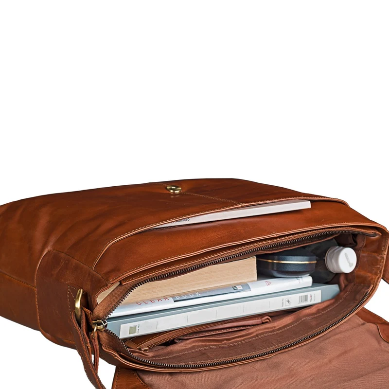 Leder Bürotasche mit 15,6 Zoll Laptopfach