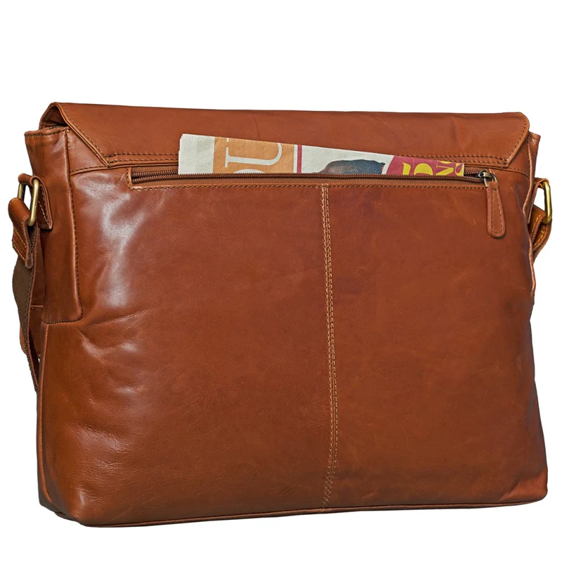 Leder Bürotasche mit 15,6 Zoll Laptopfach