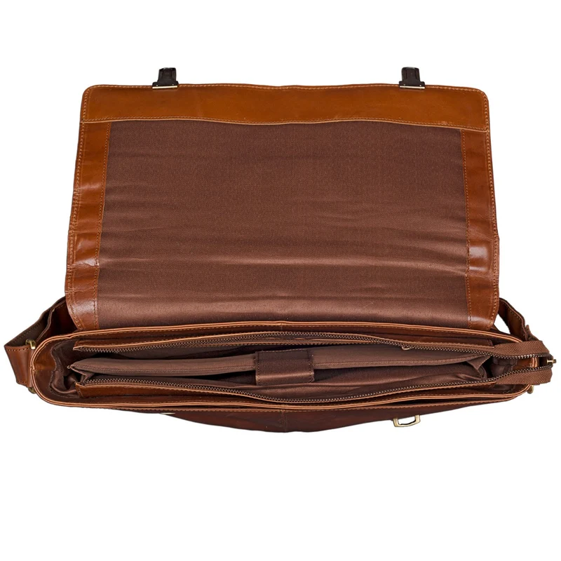 Vintage Umhängetasche Leder Cognac