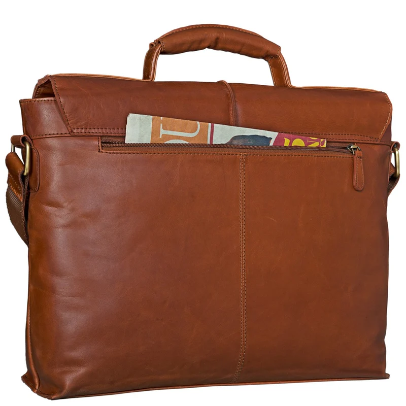 Vintage Umhängetasche Leder Cognac