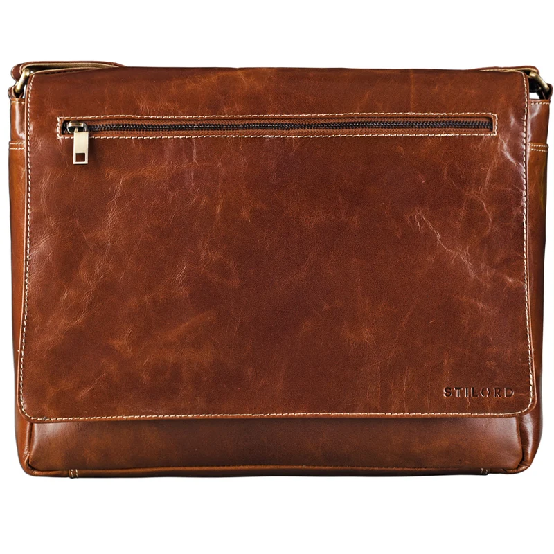 Umhängetasche Laptoptasche Vintage Leder dunkelbraun