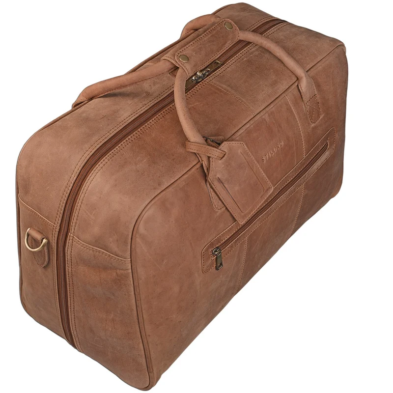 Vintage Reisetasche groß XXL Leder Weekend Bag Leder braun