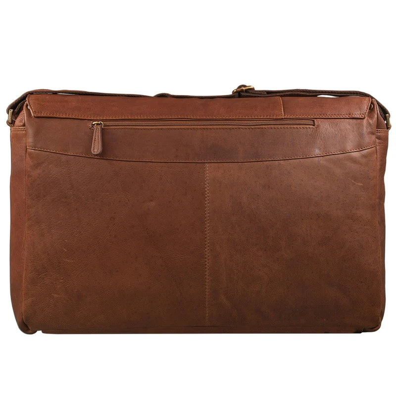XXL Ledertasche Herren Umhängetasche 19 Zoll Laptop Leder Braun