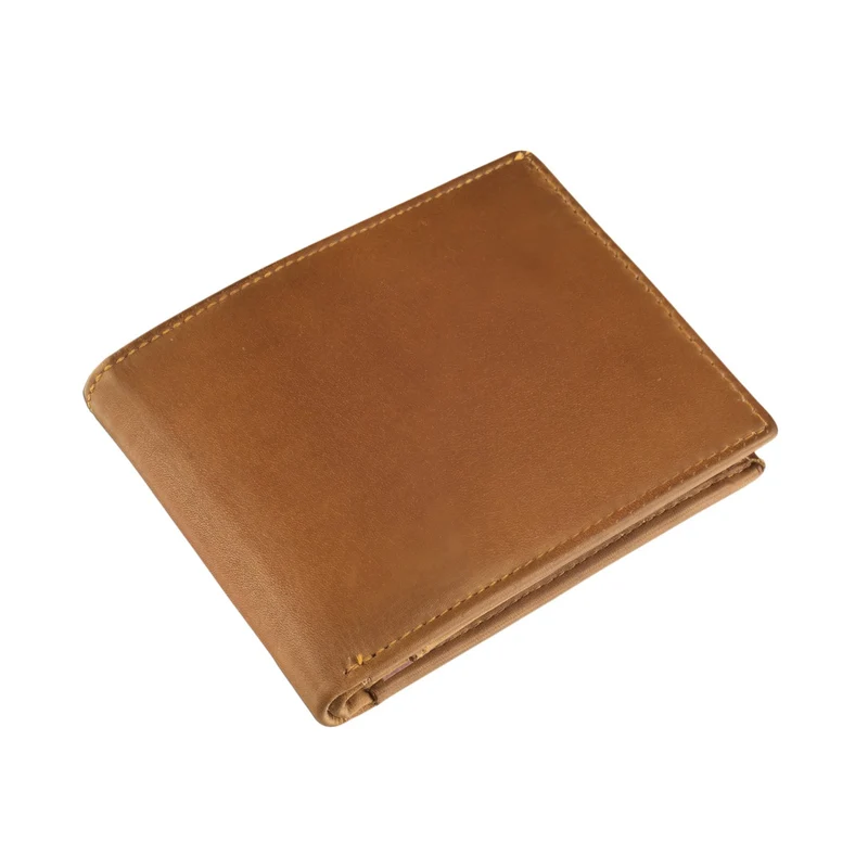 Herren Geldbörse / Portemonnaie / Brieftasche Braun Büffel-Leder