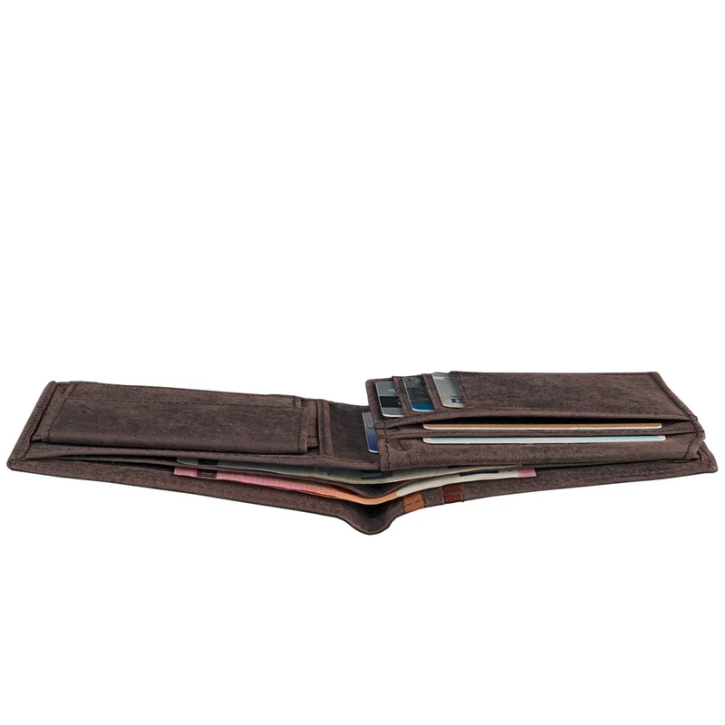 Retro Leder Portemonnaie sportlich elegant Rinds Leder dunkelbraun