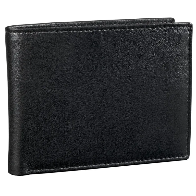 Portemonnaie Geldbörse Brieftasche klassisch Leder schwarz