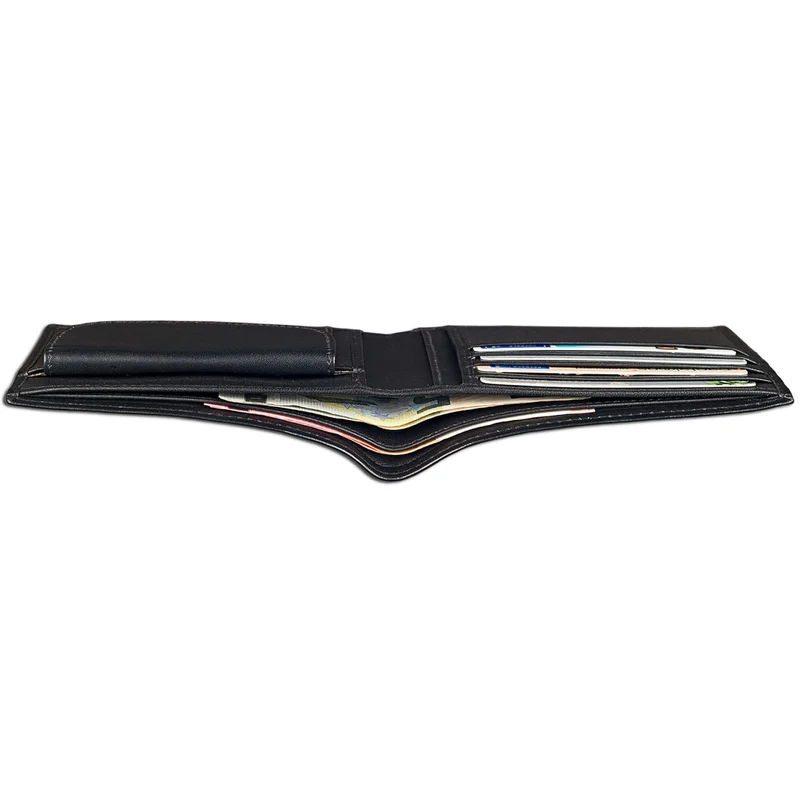 Portemonnaie Geldbörse Brieftasche klassisch Leder schwarz