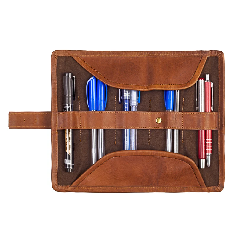 "Felix" Stifteetui Leder Vintage helles cognac - braun
