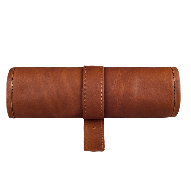 "Felix" Stifteetui Leder Vintage helles cognac - braun