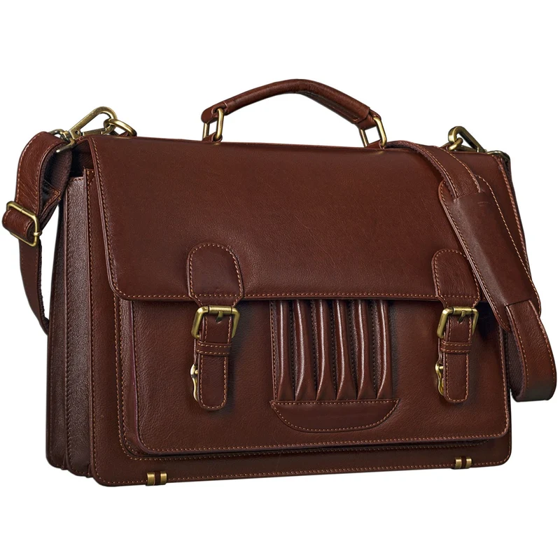 Modische Vintage Businesstasche Lehrertasche rot-braun