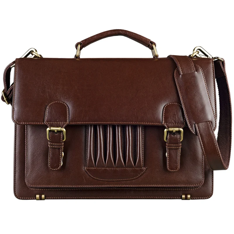 Modische Vintage Businesstasche Lehrertasche rot-braun