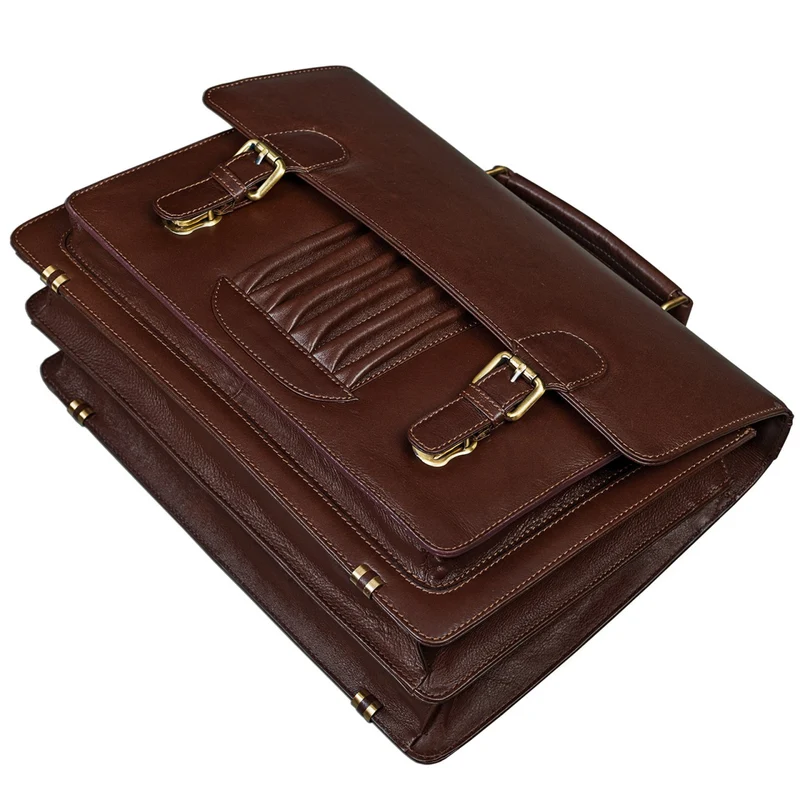 Modische Vintage Businesstasche Lehrertasche rot-braun