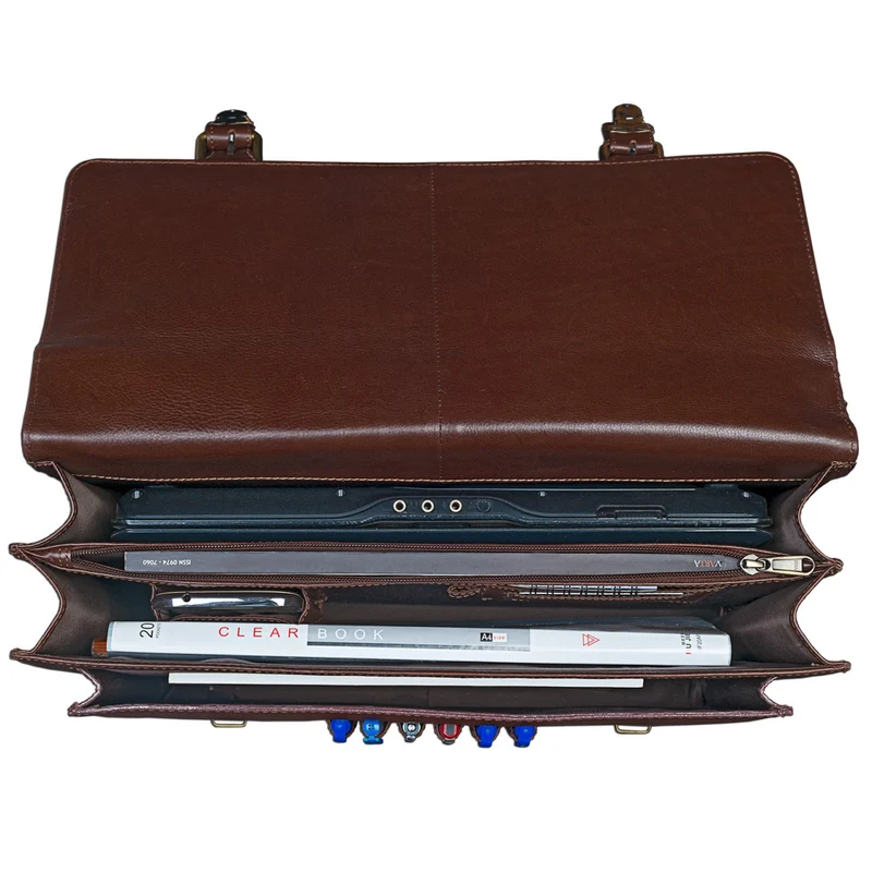 Modische Vintage Businesstasche Lehrertasche rot-braun