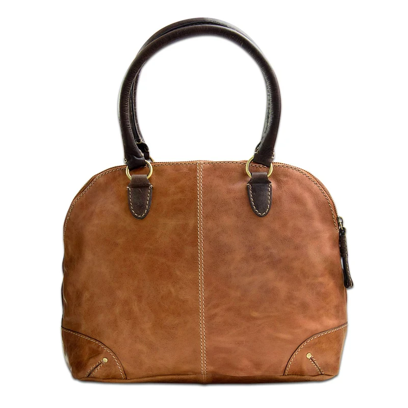 Vintage Handtasche groß für Damen Henkeltasche Leder
