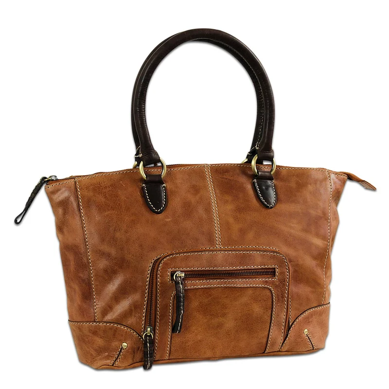 STILORD Vintage Handtasche Damen Abendtasche aus Leder braun