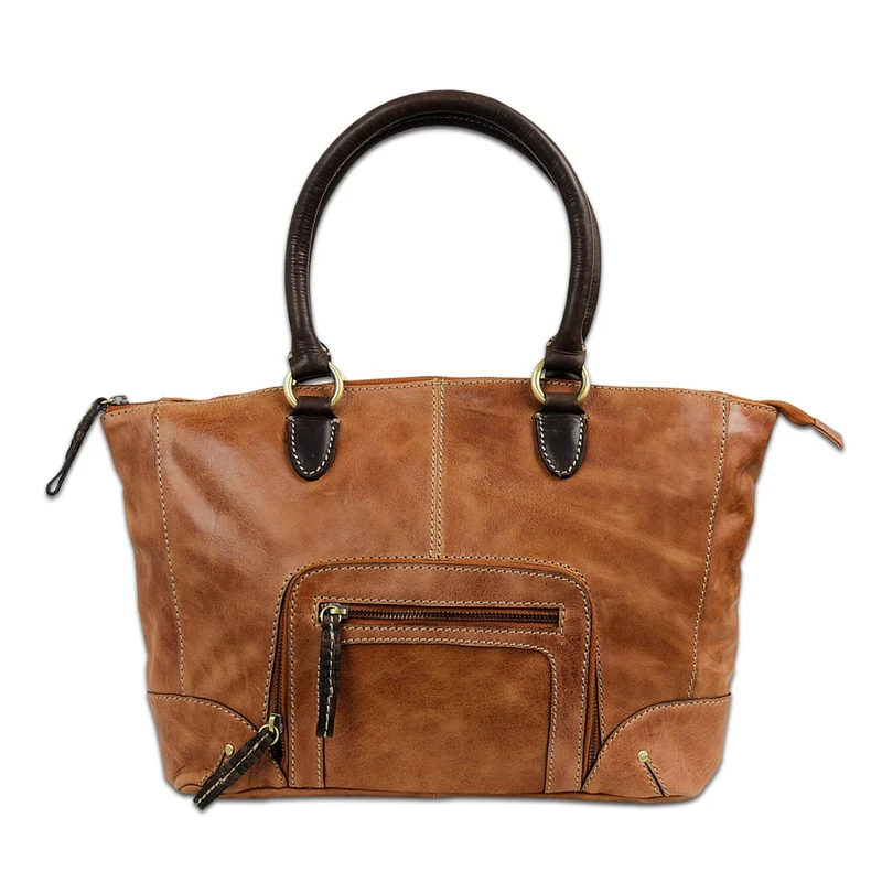 STILORD Vintage Handtasche Damen Abendtasche aus Leder braun