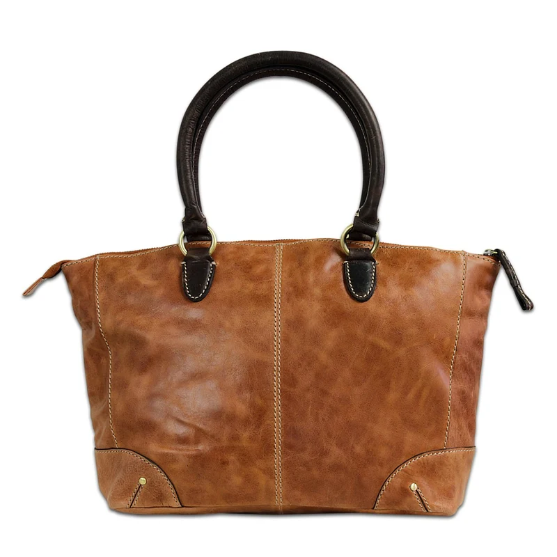 STILORD Vintage Handtasche Damen Abendtasche aus Leder braun