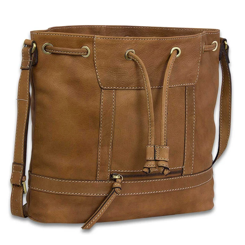 Ledertasche Beuteltasche Freizeittasche Damen Shopper Bag Leder Braun