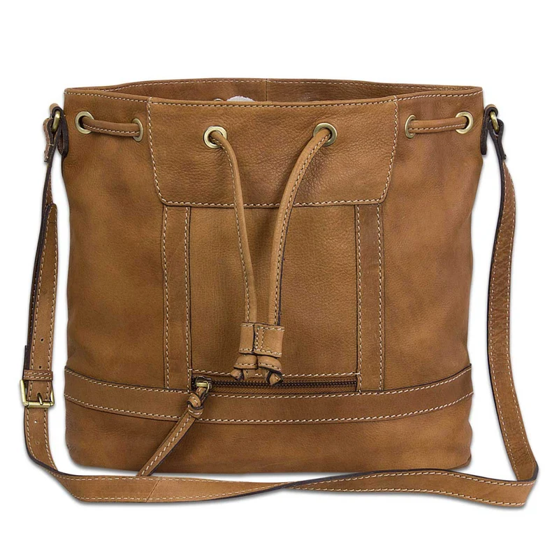 Ledertasche Beuteltasche Freizeittasche Damen Shopper Bag Leder Braun