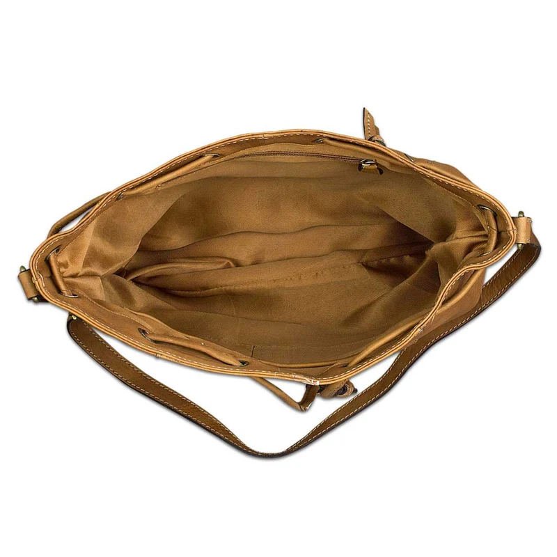 Ledertasche Beuteltasche Freizeittasche Damen Shopper Bag Leder Braun