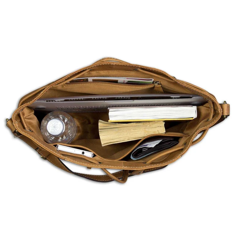Ledertasche Beuteltasche Freizeittasche Damen Shopper Bag Leder Braun