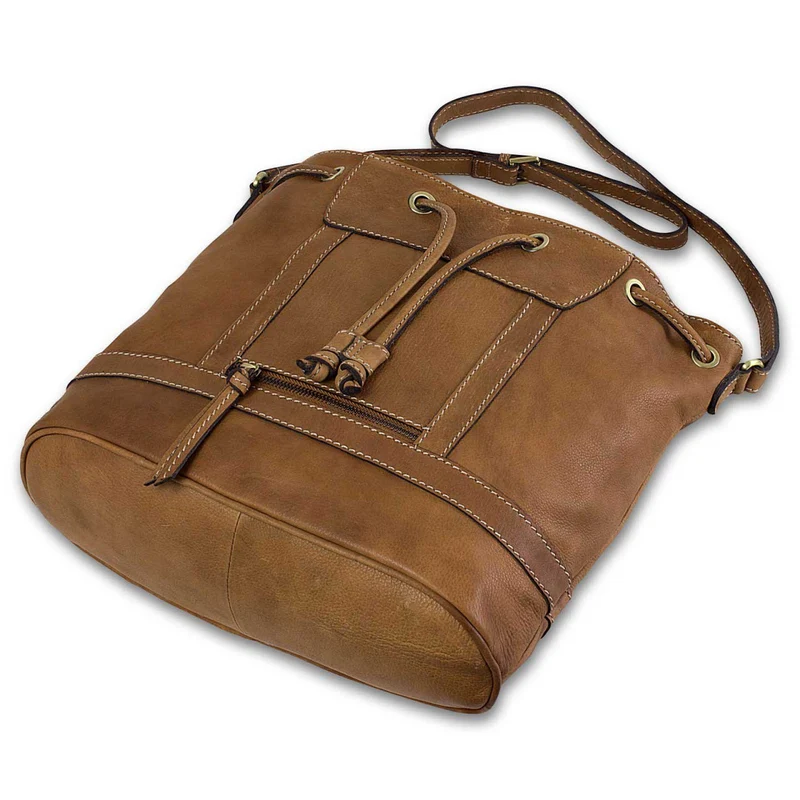 Ledertasche Beuteltasche Freizeittasche Damen Shopper Bag Leder Braun