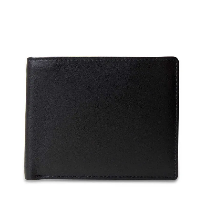 Portemonnaie Geldbörse Brieftasche klassisch Leder schwarz