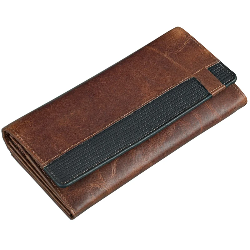 Vintage Damen Portemonnaie zeitlos und klassisch Leder Braun