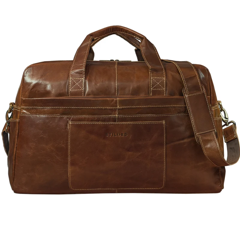 Vintage Reise Umhängetasche Unisex Ledertasche Weekender für Flugzeug