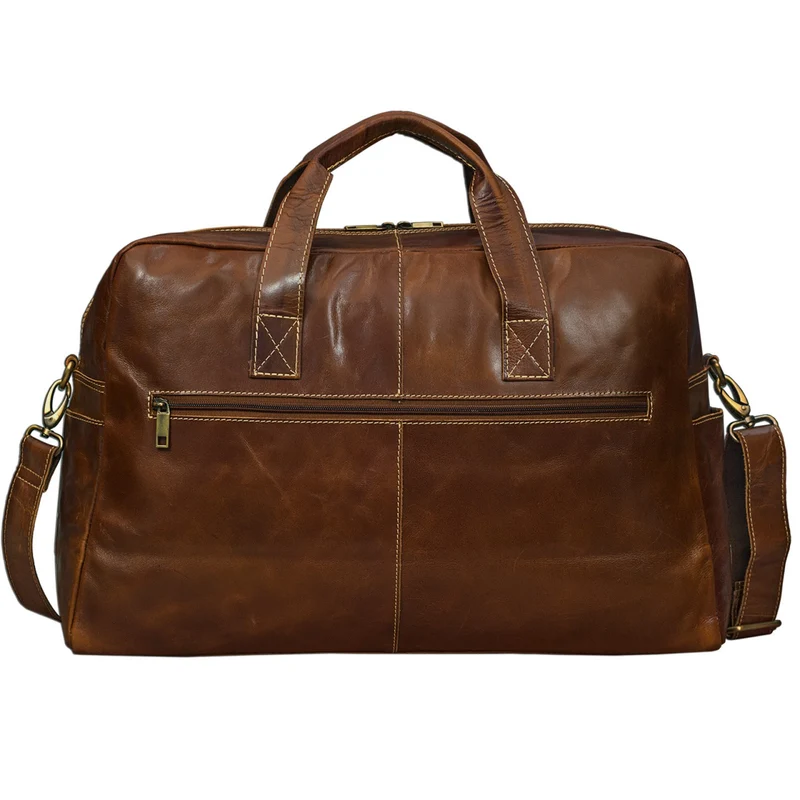 Vintage Reise Umhängetasche Unisex Ledertasche Weekender für Flugzeug