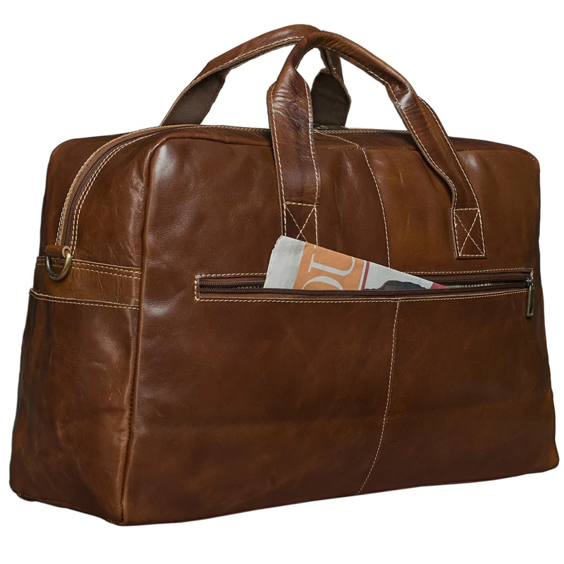 Vintage Reise Umhängetasche Unisex Ledertasche Weekender für Flugzeug