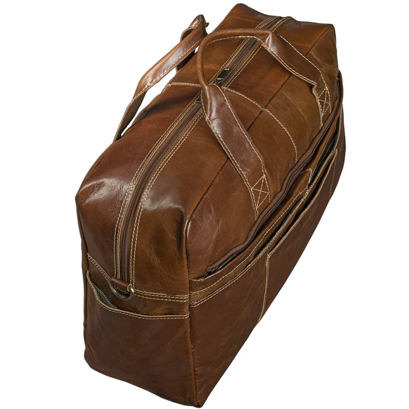 Vintage Reise Umhängetasche Unisex Ledertasche Weekender für Flugzeug