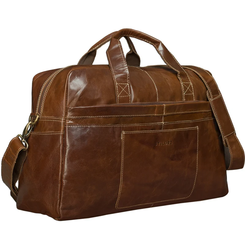 Vintage Reise Umhängetasche Unisex Ledertasche Weekender für Flugzeug