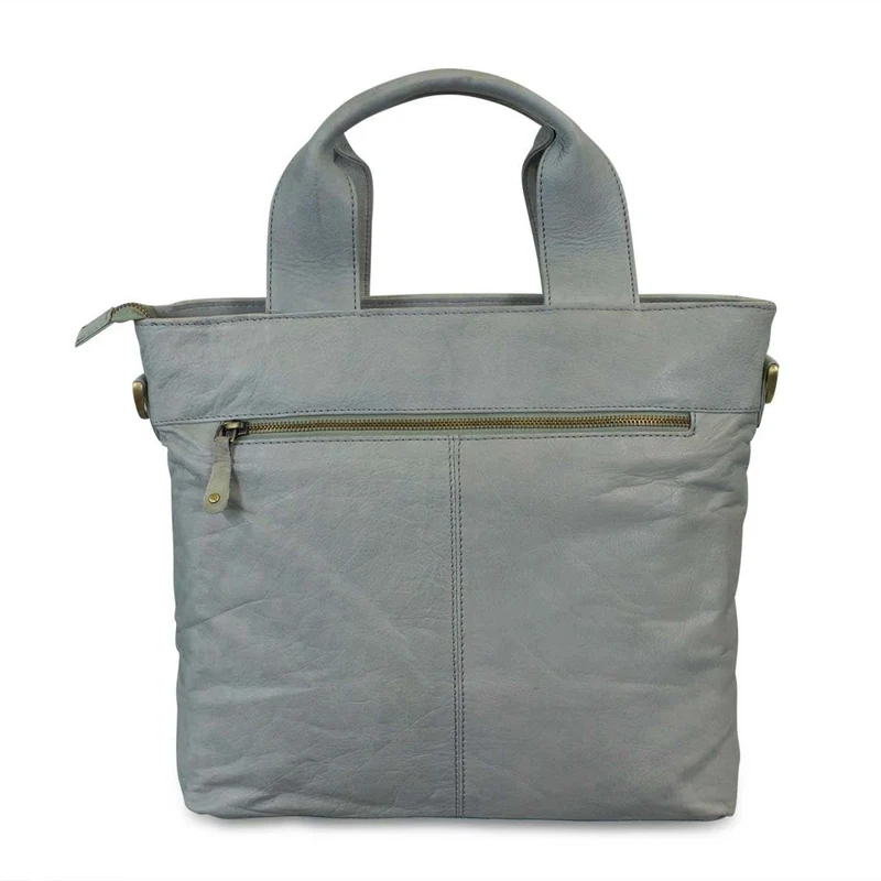 Schultertasche Handtasche für Damen weiches Leder Used Look Taupe