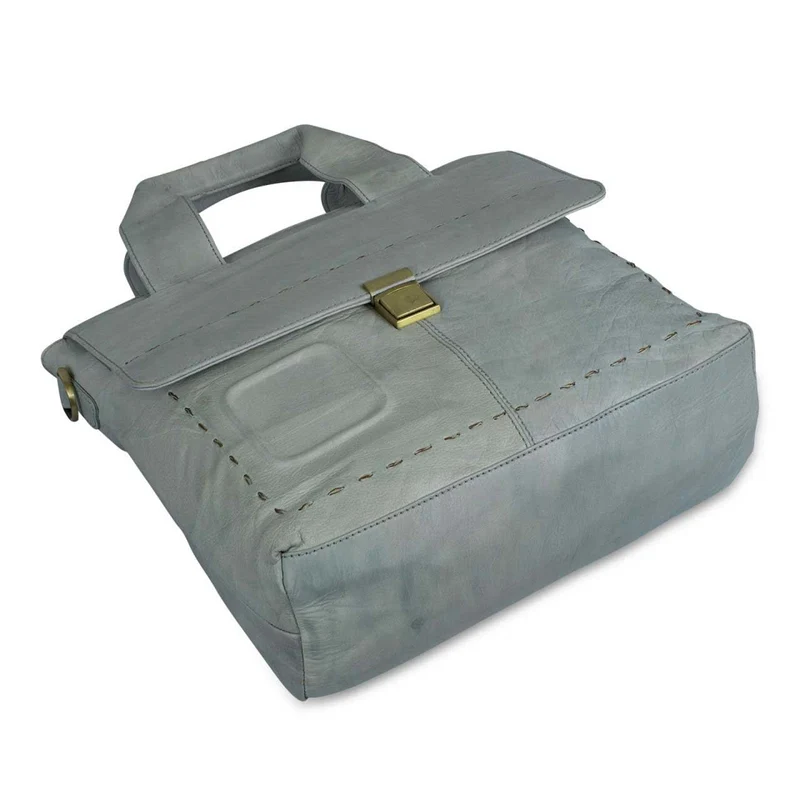 Schultertasche Handtasche für Damen weiches Leder Used Look Taupe