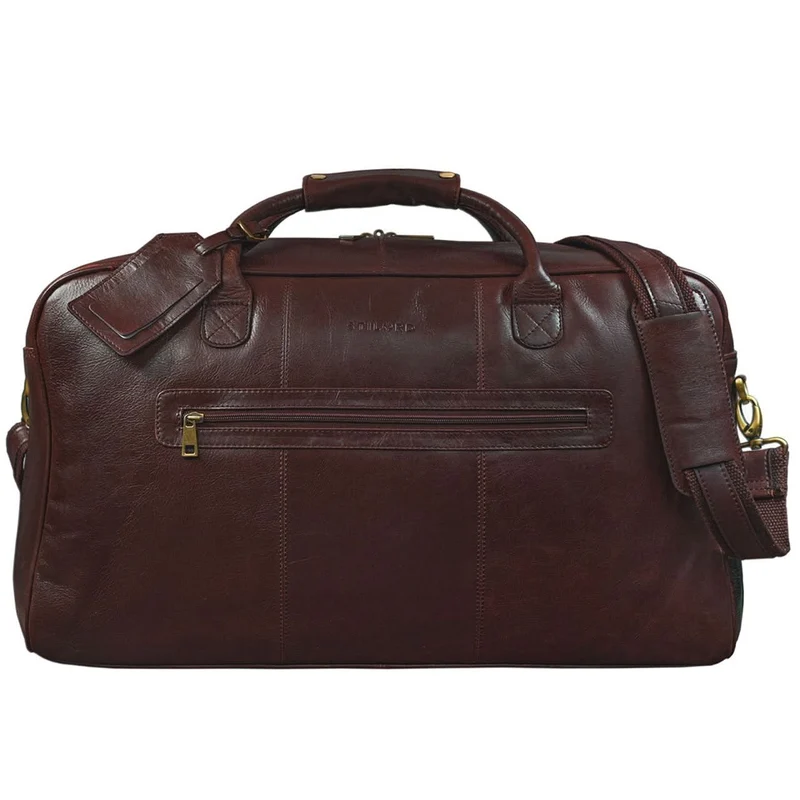 Große Vintage Reisetasche groß Leder Weekend Bag dunkelbraun
