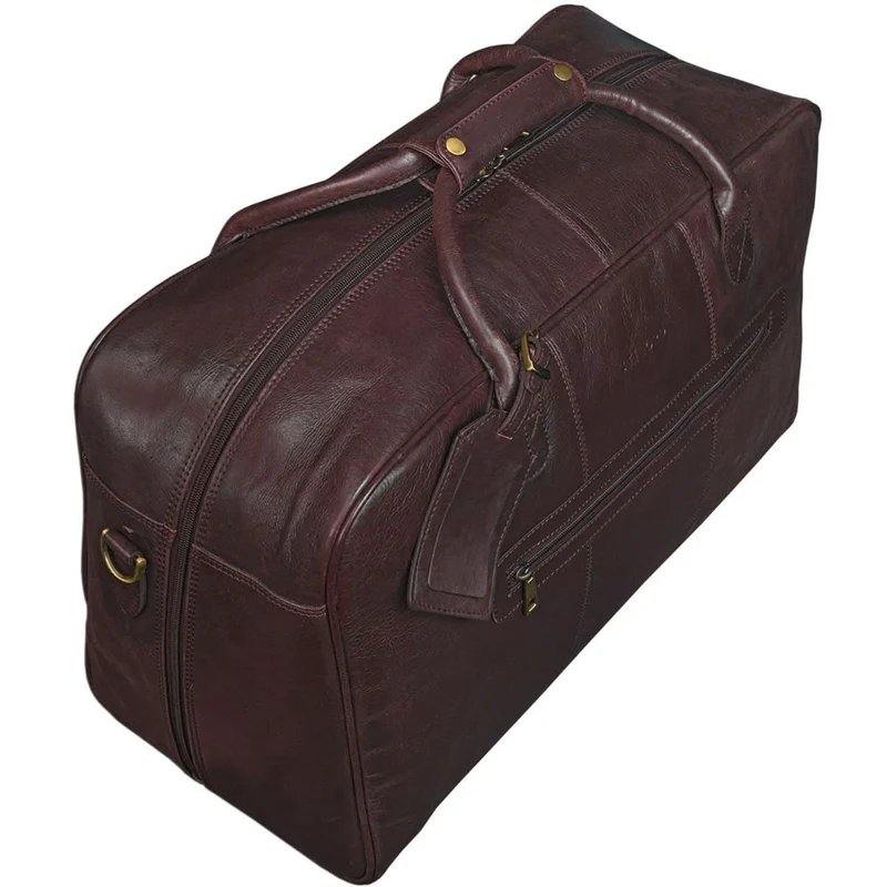 Große Vintage Reisetasche groß Leder Weekend Bag dunkelbraun