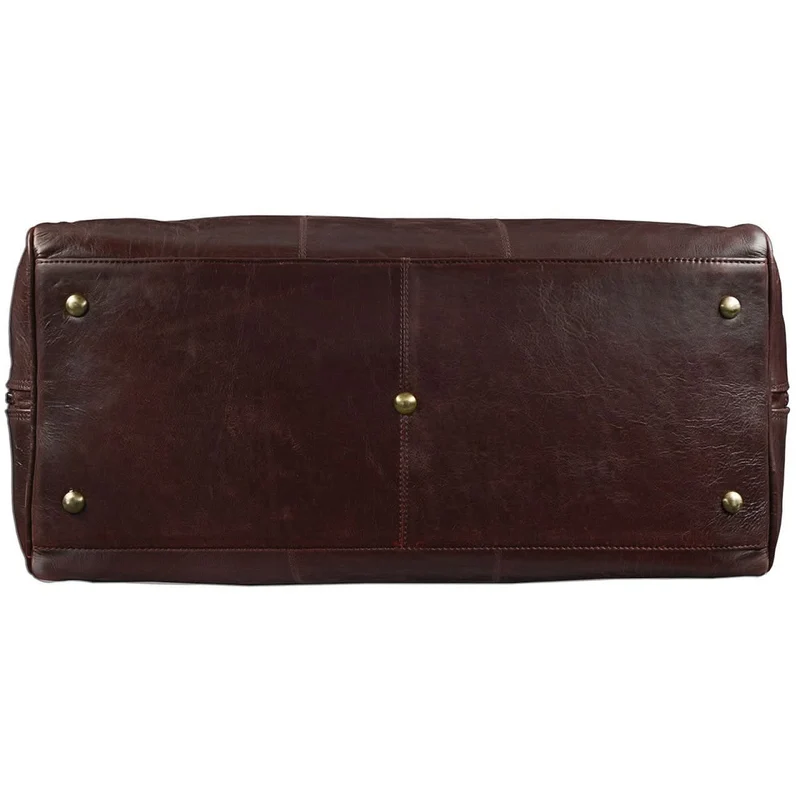 Große Vintage Reisetasche groß Leder Weekend Bag dunkelbraun