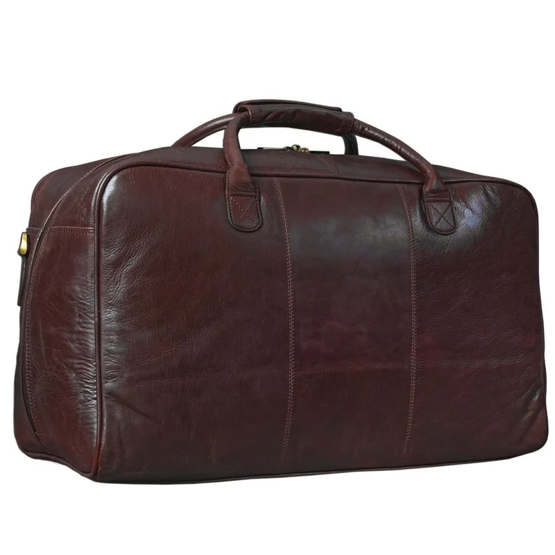 Große Vintage Reisetasche groß Leder Weekend Bag dunkelbraun