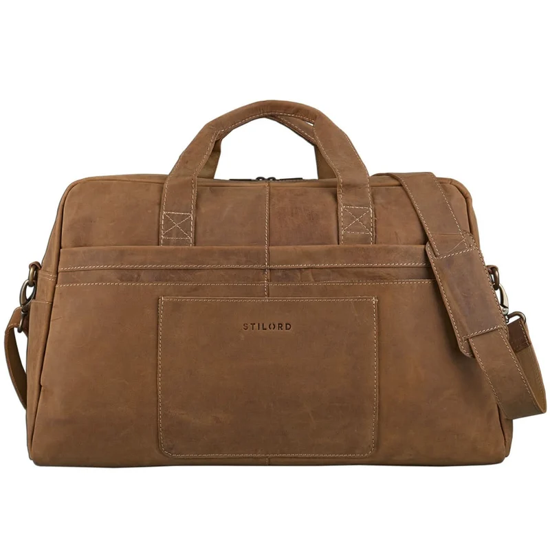 Vintage Reise Umhängetasche Herren Ledertasche Weekender für Flugzeug