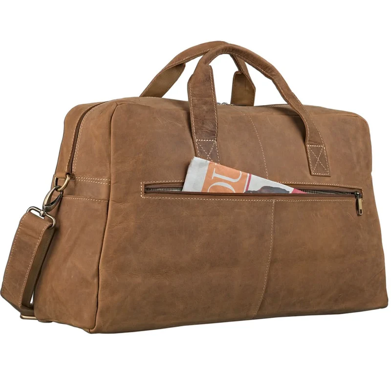 Vintage Reise Umhängetasche Herren Ledertasche Weekender für Flugzeug