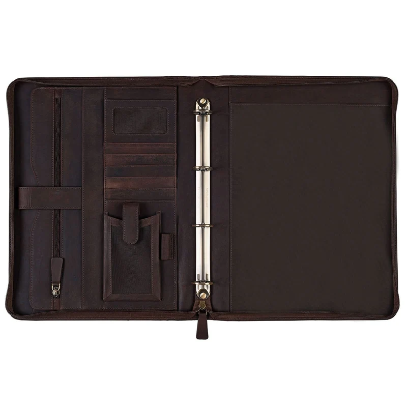 "Arvid" Dokumentenmappe A4 Organizer elegant Business aus echtem Leder, braun
