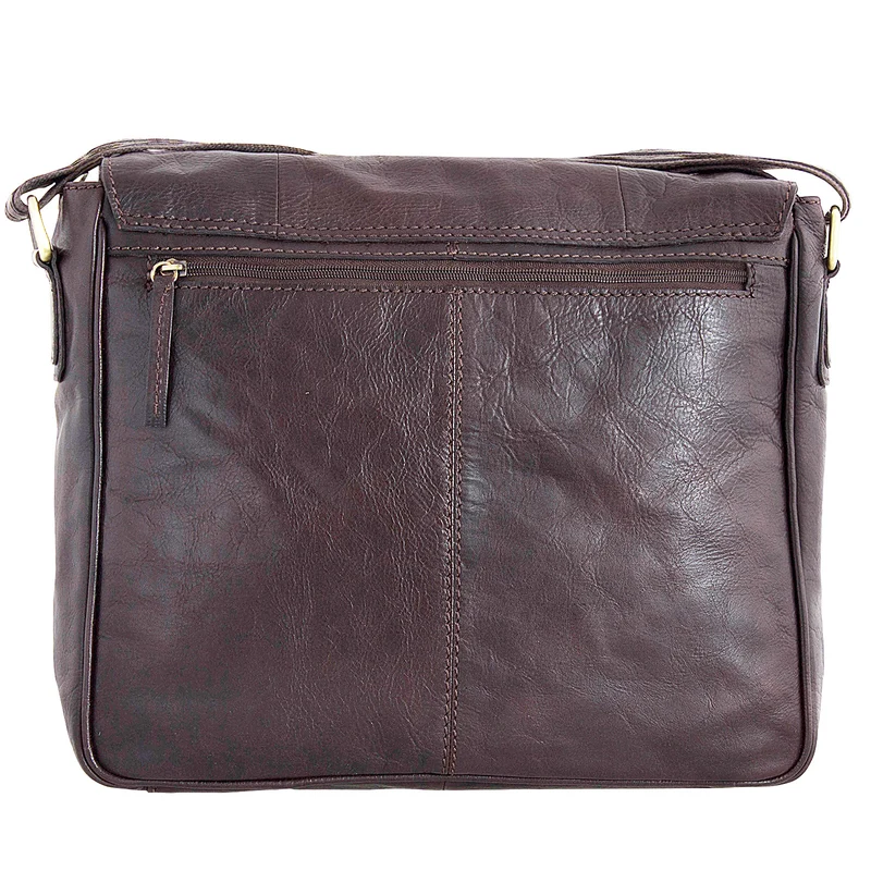 "Leonard" Vintage Umhängetasche Leder dunkelbraun