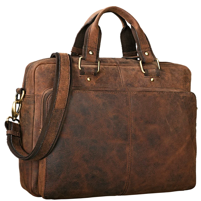 "Gero" Vintage Ledertasche Herren braun groß